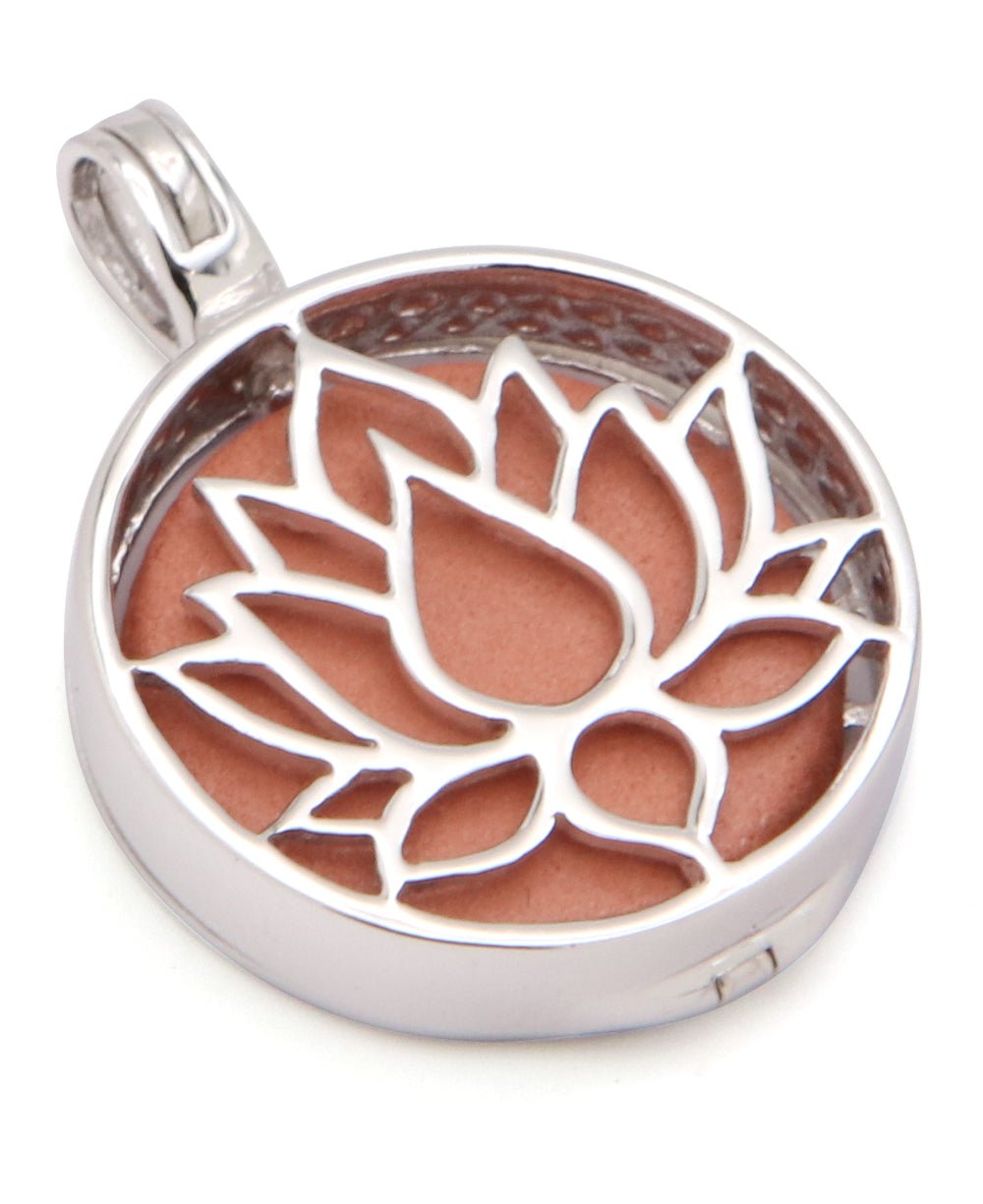 Aromatherapy Blooming Lotus Locket Pendant, Sterling Silver - Pendant