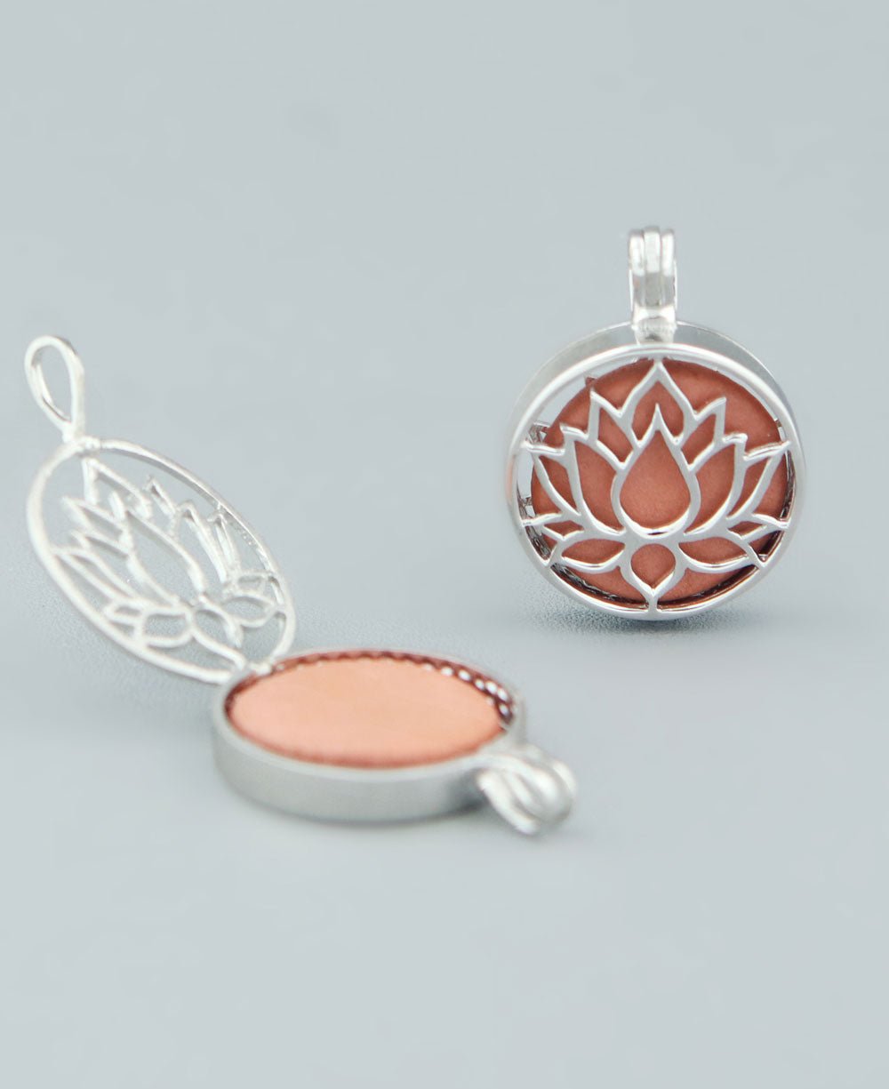 Aromatherapy Blooming Lotus Locket Pendant, Sterling Silver - Pendant
