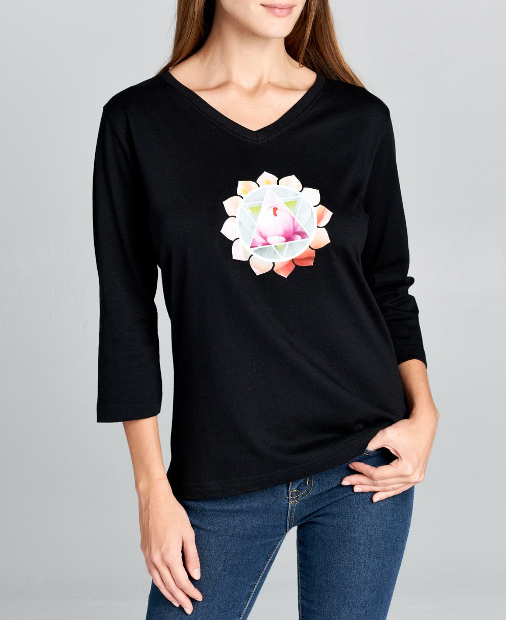 Artistic Lotus Mandala T-Shirt - S