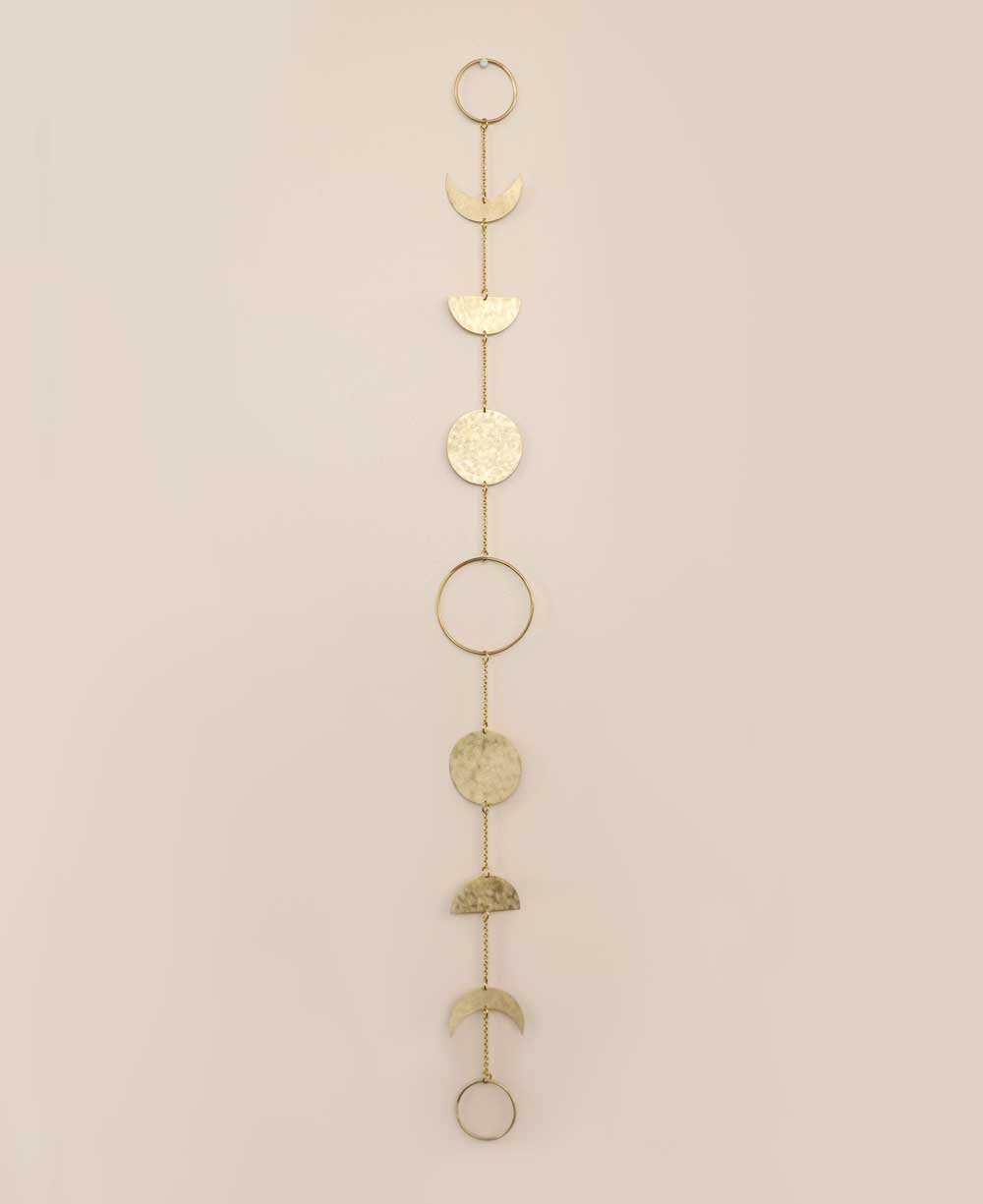 Artistic Moon Phase Brass Wall Hanging - Posters, Prints, & Visual Artwork