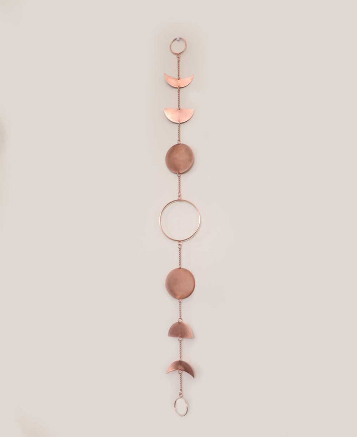Artistic Moon Phase Brass Wall Hanging in Copper Tone - Posters, Prints, & Visual Artwork