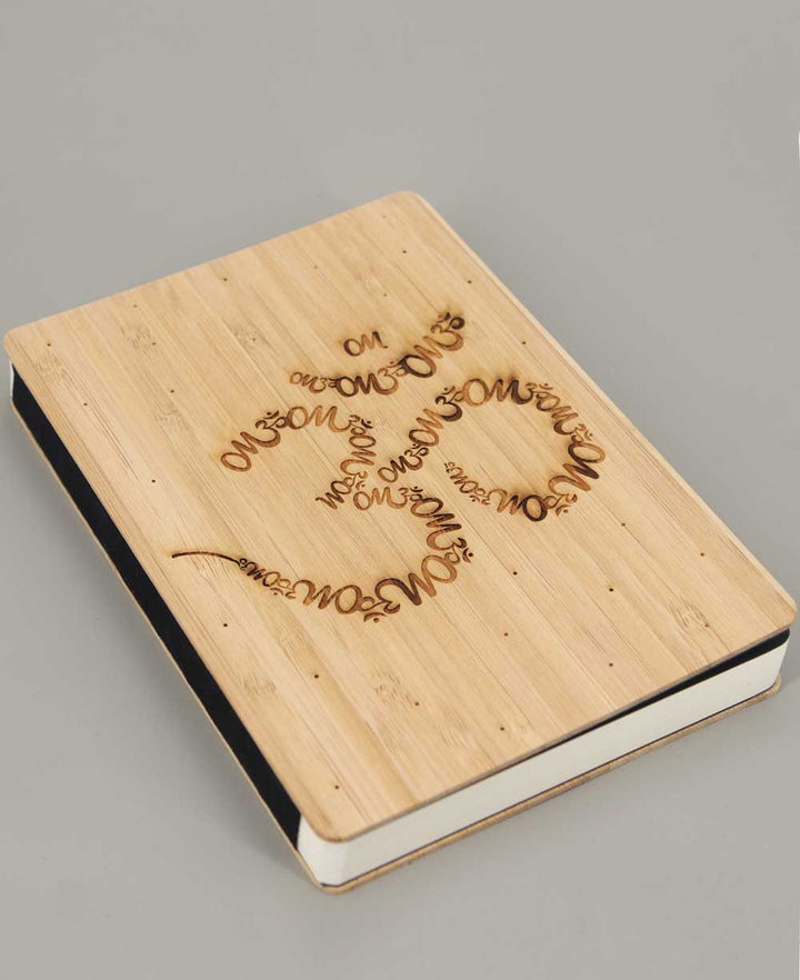 Artistic Om Bamboo Cover Journal with Lined Pages - Notebooks & Notepads