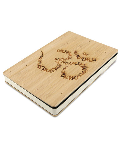 Artistic Om Bamboo Cover Journal with Lined Pages - Notebooks & Notepads