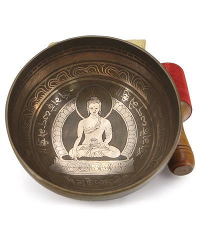 Auspicious Buddha Etching Singing Bowl - Singing Bowl