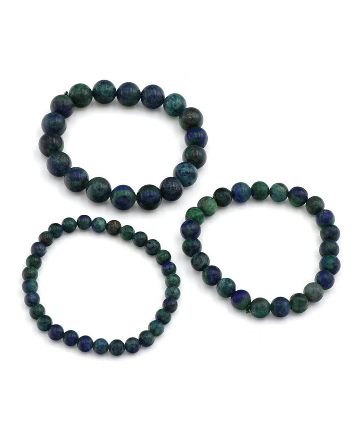 Azurite Gemstone Bead Bracelet - Prayer Beads 6mm
