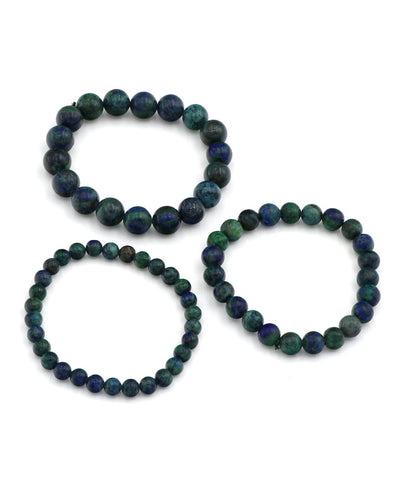 Azurite Gemstone Bead Bracelet - Prayer Beads 6mm