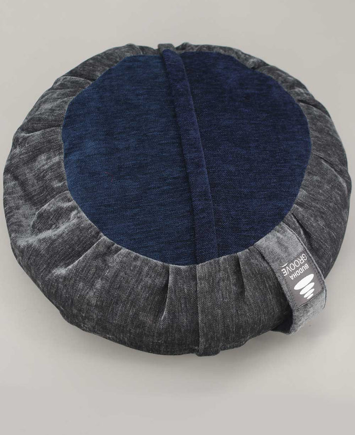 Be Here Now Grey Blue Meditation Zafu Cushion - Massage Cushions