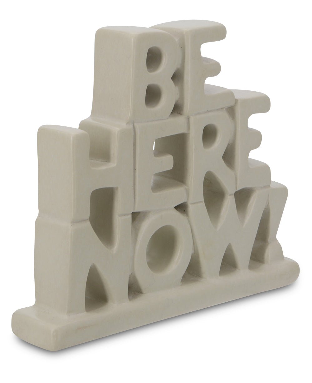 Be Here Now Handmade Soapstone Desk Art - Home & Garden Black