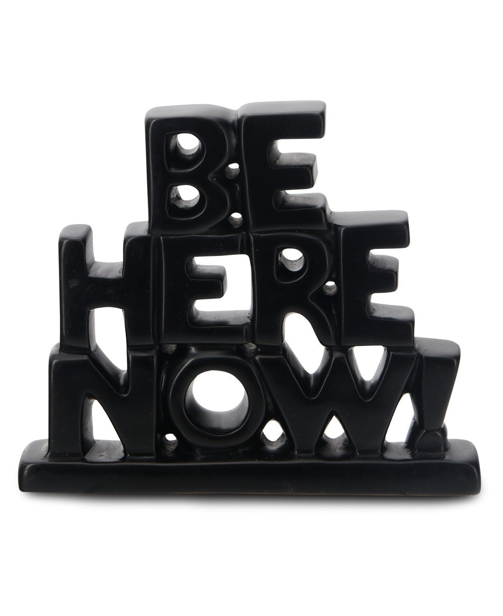 Be Here Now Handmade Soapstone Desk Art - Home & Garden Black
