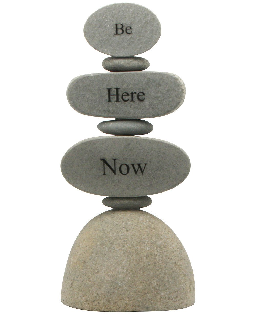 Be Here Now Inspirational Cairn Garden Statue - Sculptures & Statues