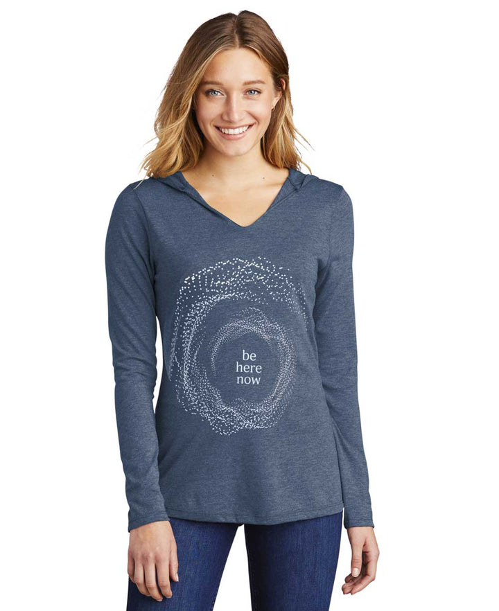 Be Here Now Long Sleeve Lightweight Hooded Tee - Shirts & Tops S