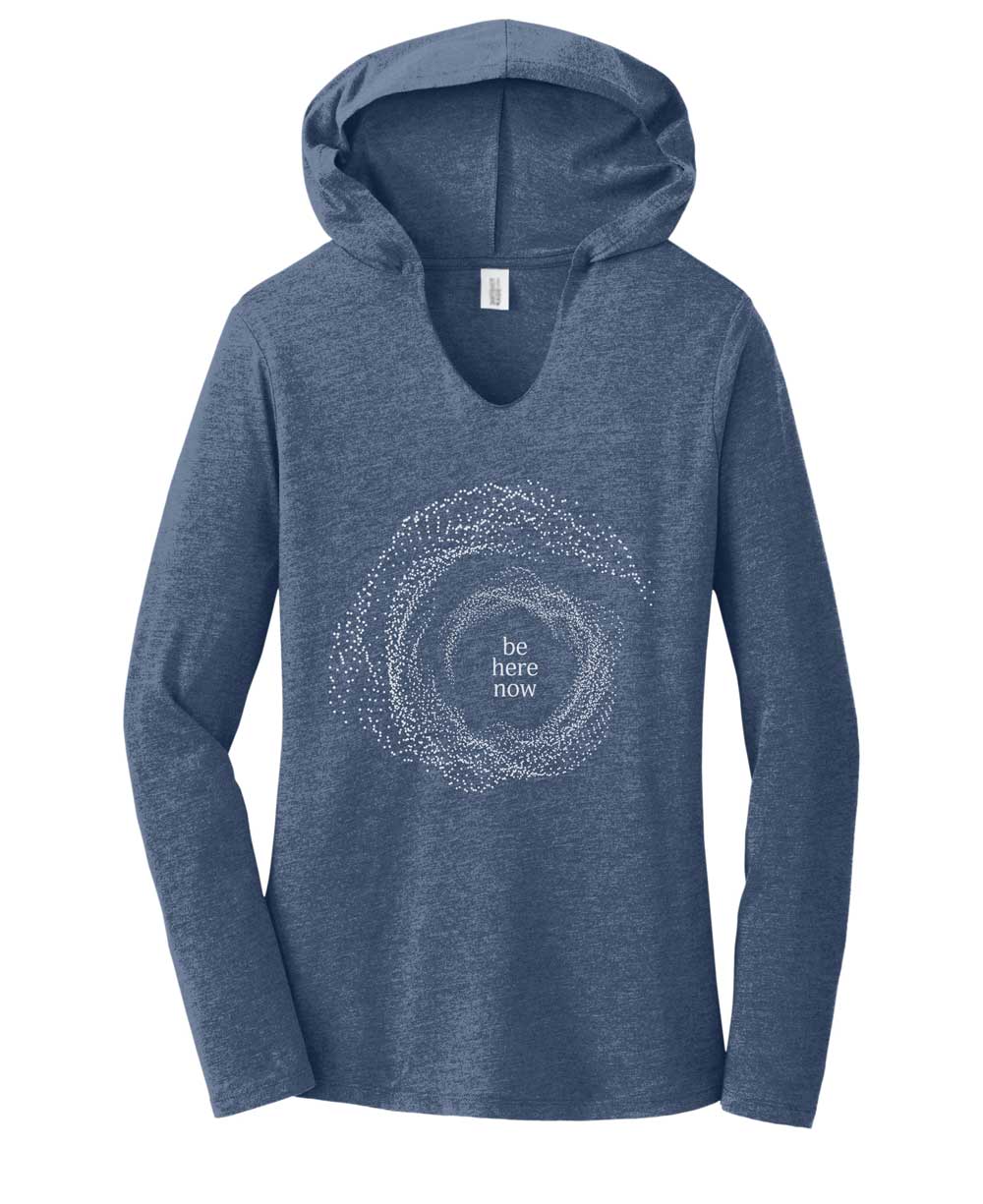 Be Here Now Long Sleeve Lightweight Hooded Tee - Shirts & Tops S