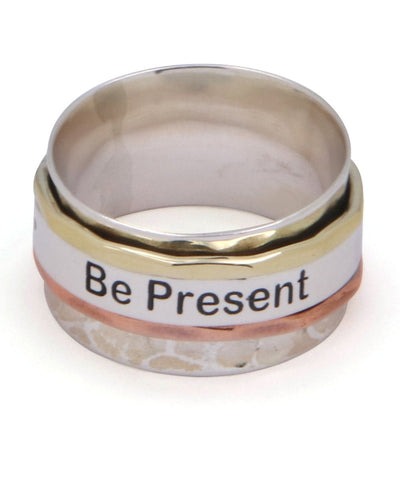 Be Present • Be Here Now Spinning Meditation Ring - Rings Size 6