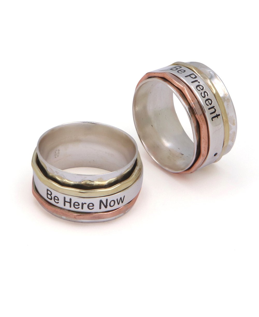 Be Present • Be Here Now Spinning Meditation Ring - Rings Size 6