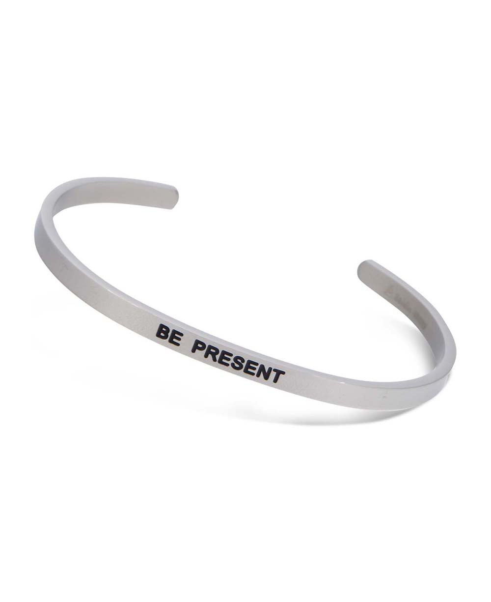 Be Present Engraved Cuff Bracelet - Bracelets