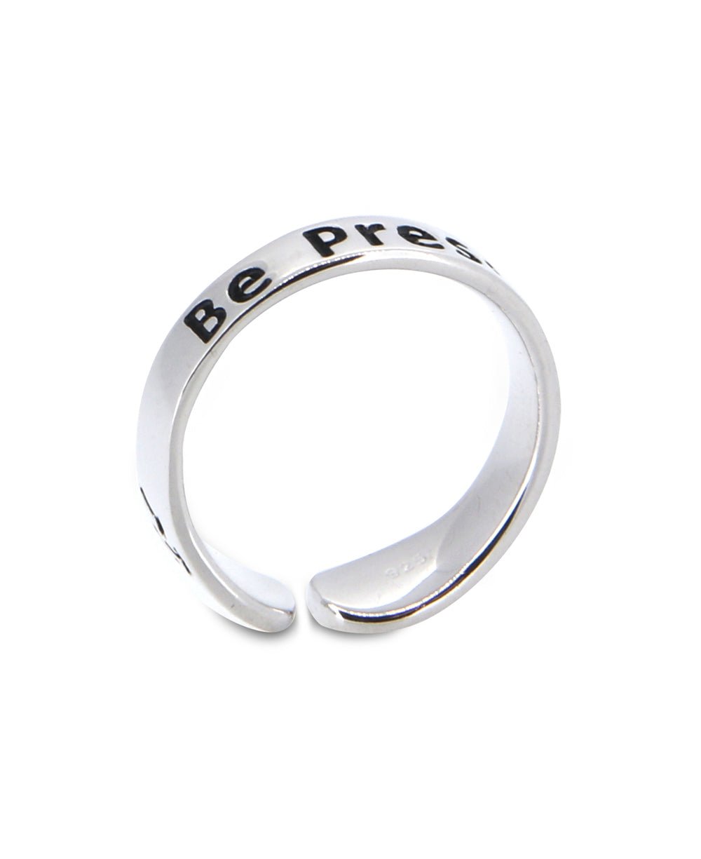 Be Present Inspirational Adjustable Mantra Ring - Rings
