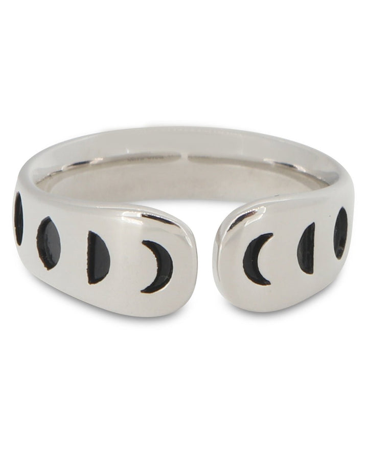 Be The Change Moon Phase Adjustable Inspirational Sterling Silver Ring - Rings