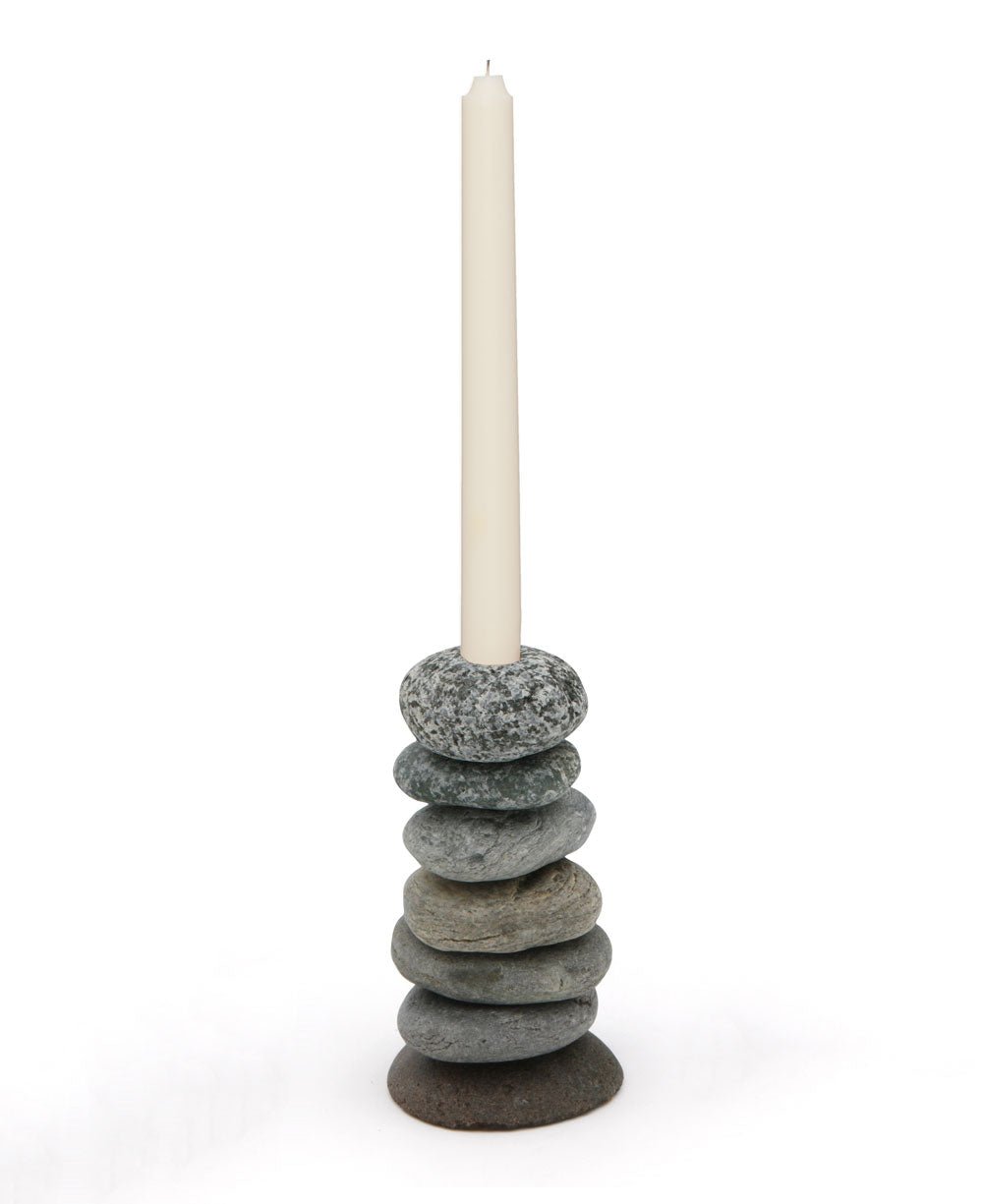 Beach Stone Cairn Candlestick, USA -