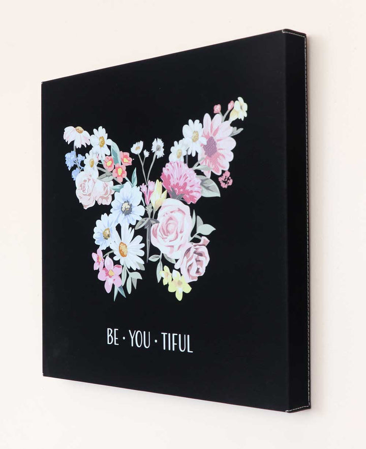 BeYouTiful Inspirational Art Floral Butterfly Wall Hanging - Posters, Prints, & Visual Artwork