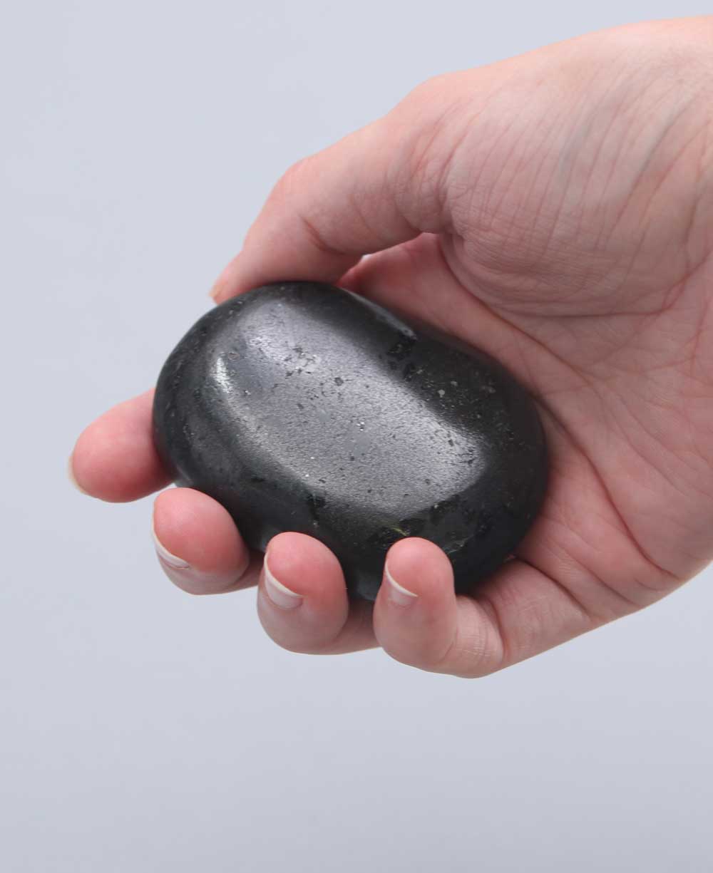 Black Tourmaline Gemstone Palm Stone -