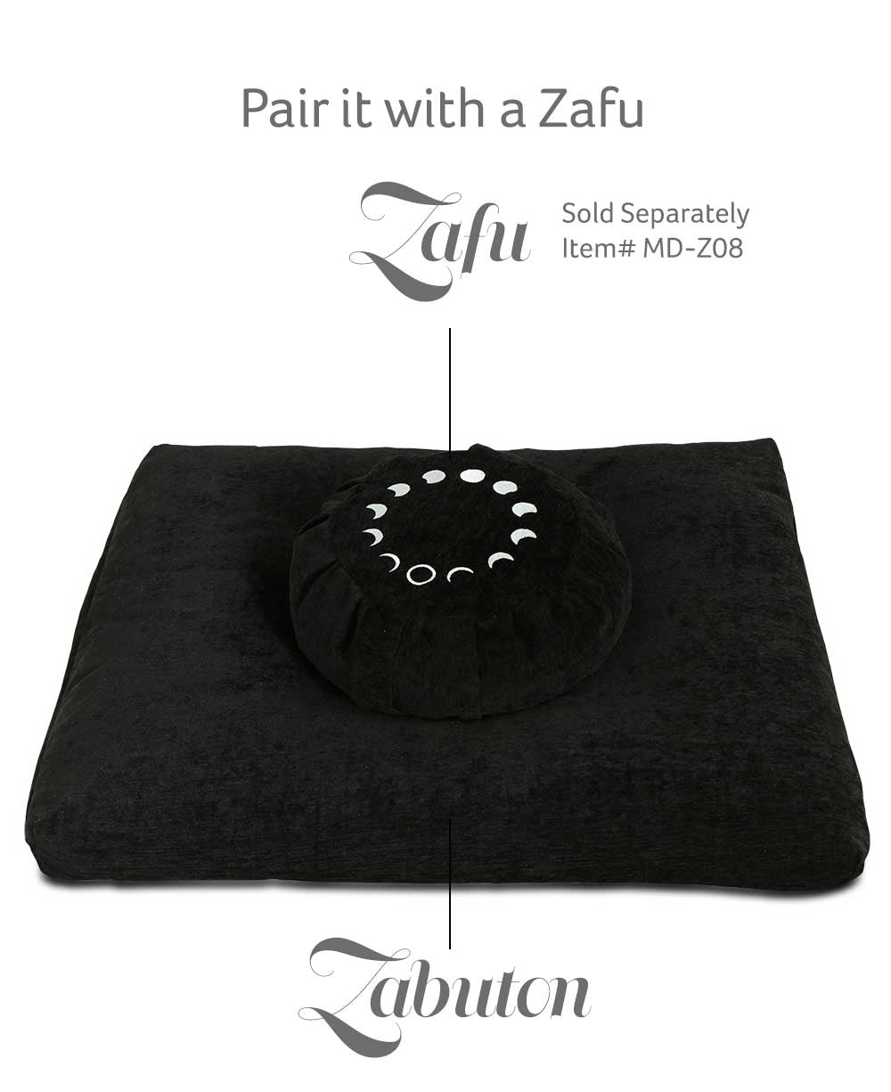 Black Zabuton Meditation Mat Cushion - Massage Cushions
