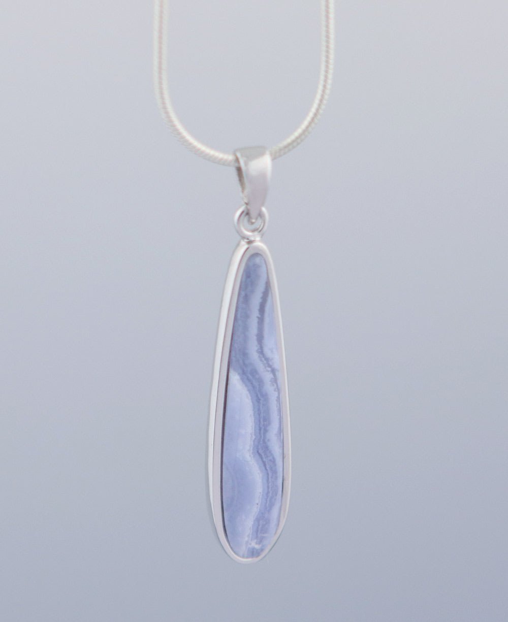 Blue Lace Agate Drop Pendant - Pendant