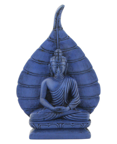 Bodhi Leaf Buddha Statue, Lapis Finish -