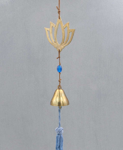 Brass Lotus Bell Chime, Fair Trade - Wind Chimes
