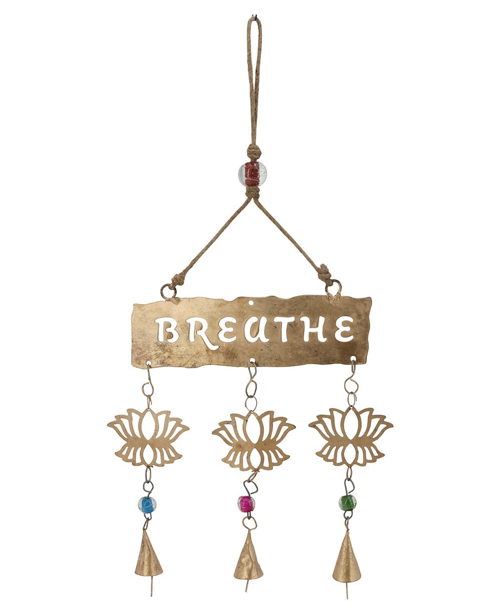 Breathe Fairtrade Triple Lotus Wall Hanging - Wind Chimes