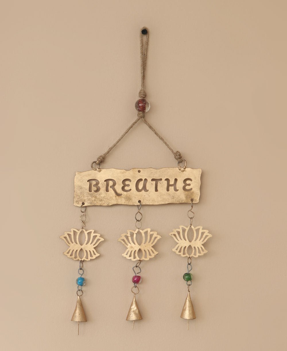 Breathe Fairtrade Triple Lotus Wall Hanging - Wind Chimes