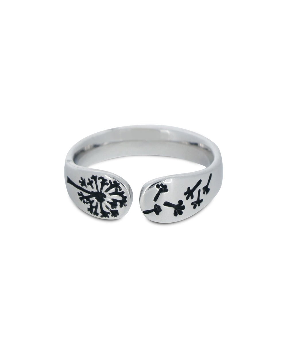 Breathe Inspirational Adjustable Sterling Silver Ring - Rings