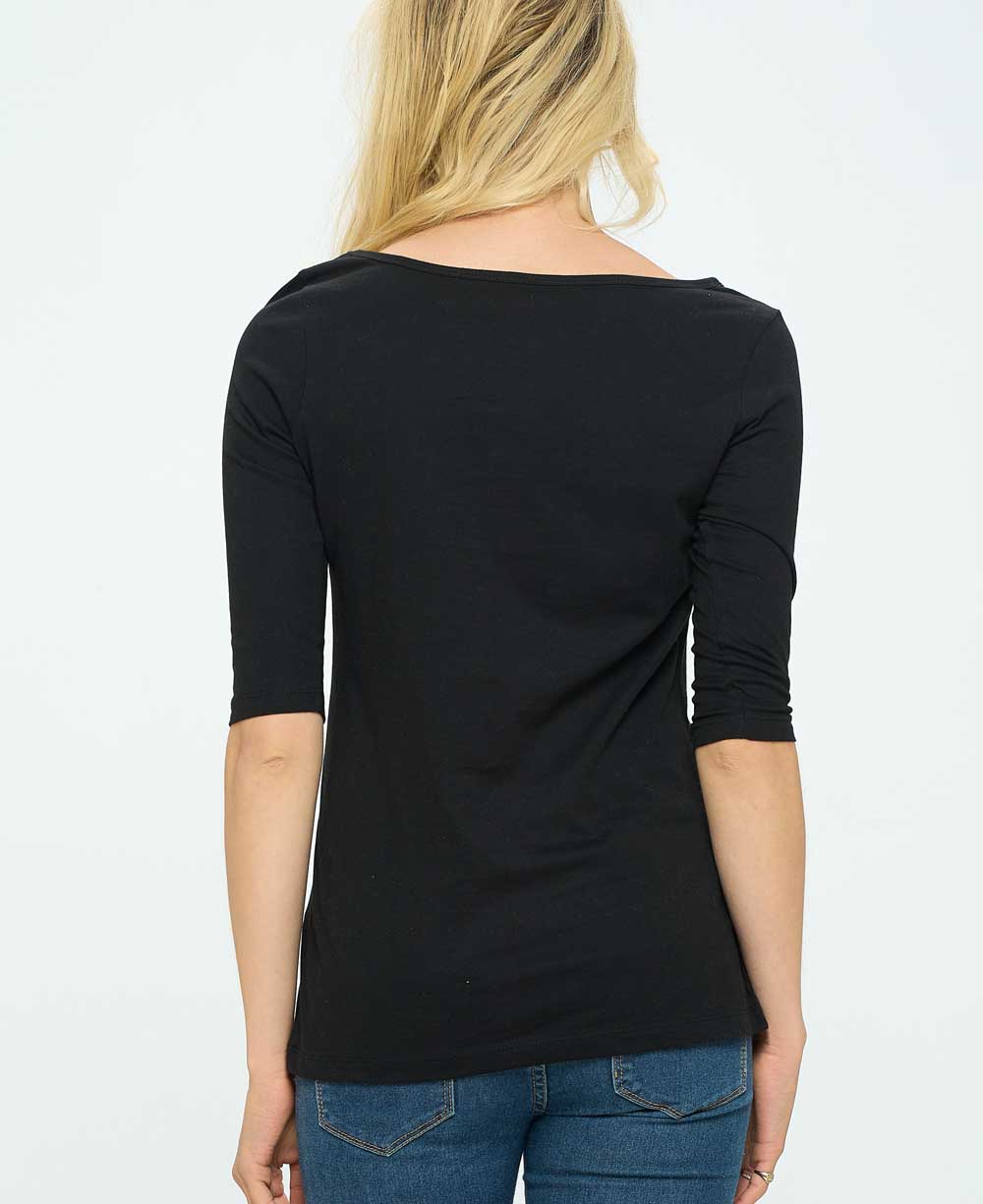 Breeeatheee Elbow Length Sleeve Yoga Inspired Cotton Tee - Shirts & Tops S