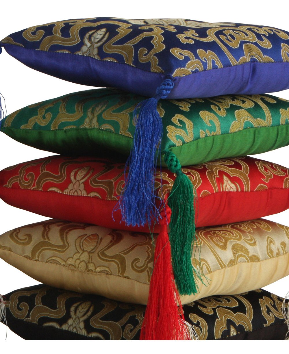 Brocade Singing Bowl Cushion, Handmade - Hand Bells & Chimes Royal Blue