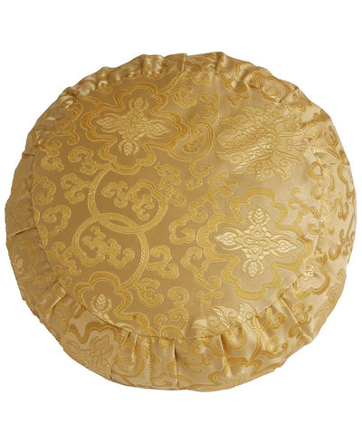 Brocade Zafu Cushion, 10.5 Inches - Massage Cushions Yellow