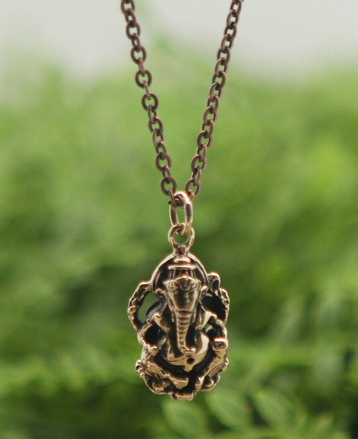 Bronze Ganesh Pendant Necklace - Necklaces