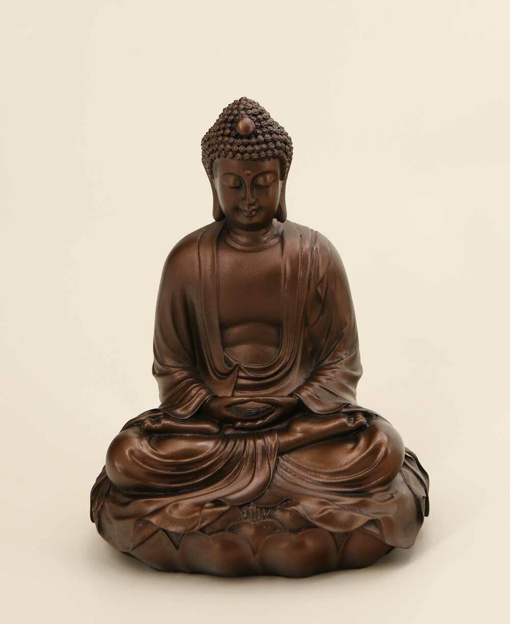 Bronze Tone Meditating Buddha Statue, 6.5 Inches Tall – Buddha Groove