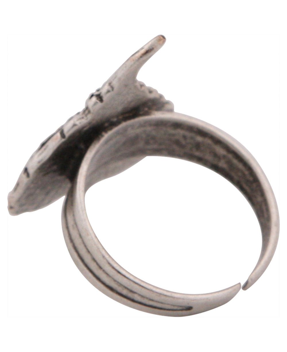 Buddha and Bodhi Leaf Adjustable Ring (USA) - Rings