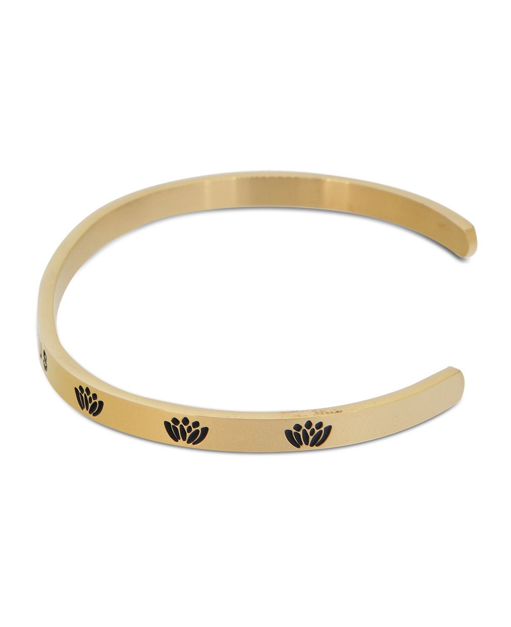 Buddha Groove No Mud No Lotus Cuff Bracelet - Bracelets Gold