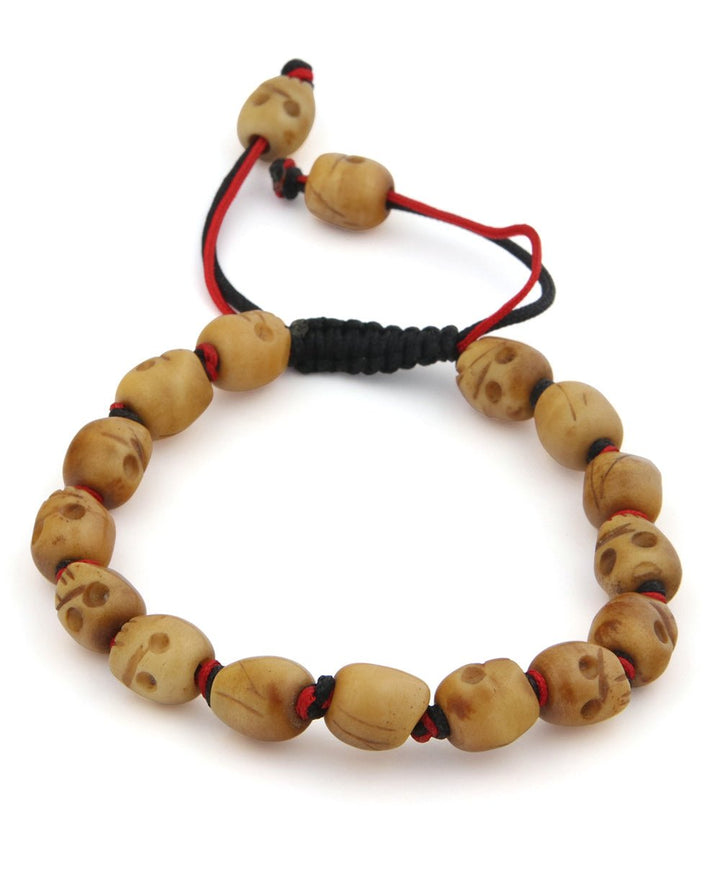 Buddhist Skull Adjustable Meditation Bracelet -