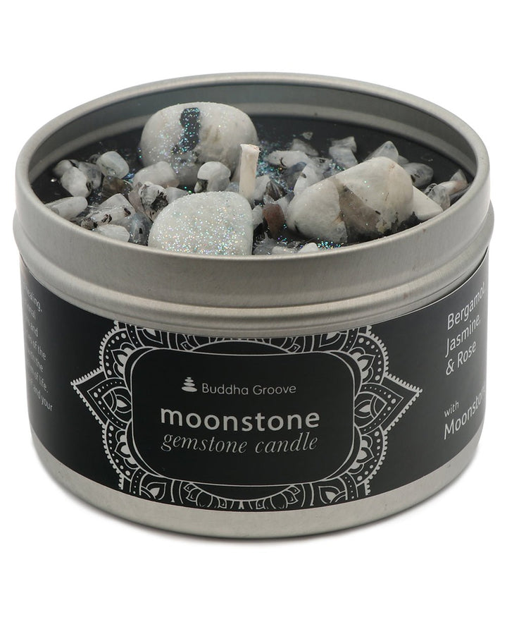 Calming Moonstone Gemstone Aromatherapy Candle - Candles