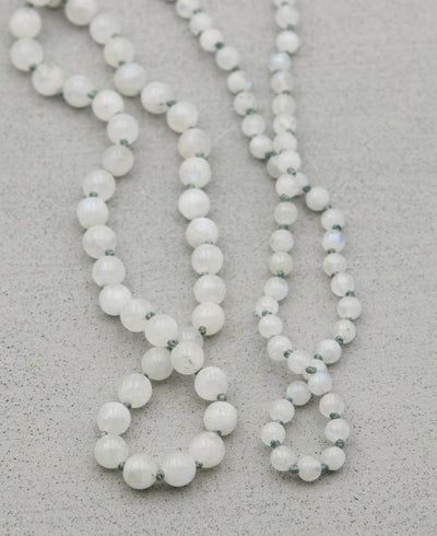 Calming Moonstone Mala With 108 Beads - Prayer Beads 6mm
