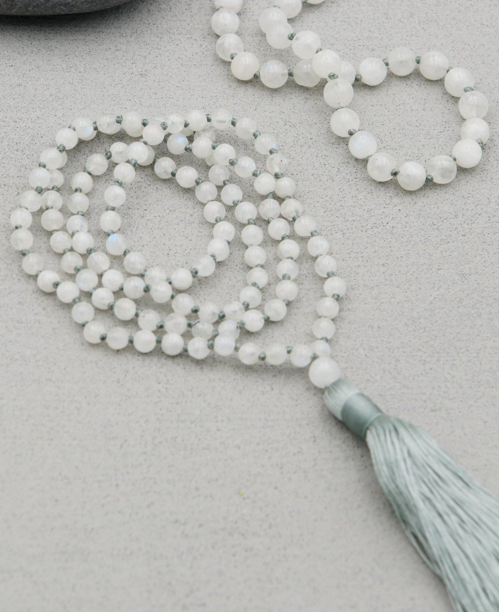 Calming Moonstone Mala With 108 Beads - Prayer Beads 6mm