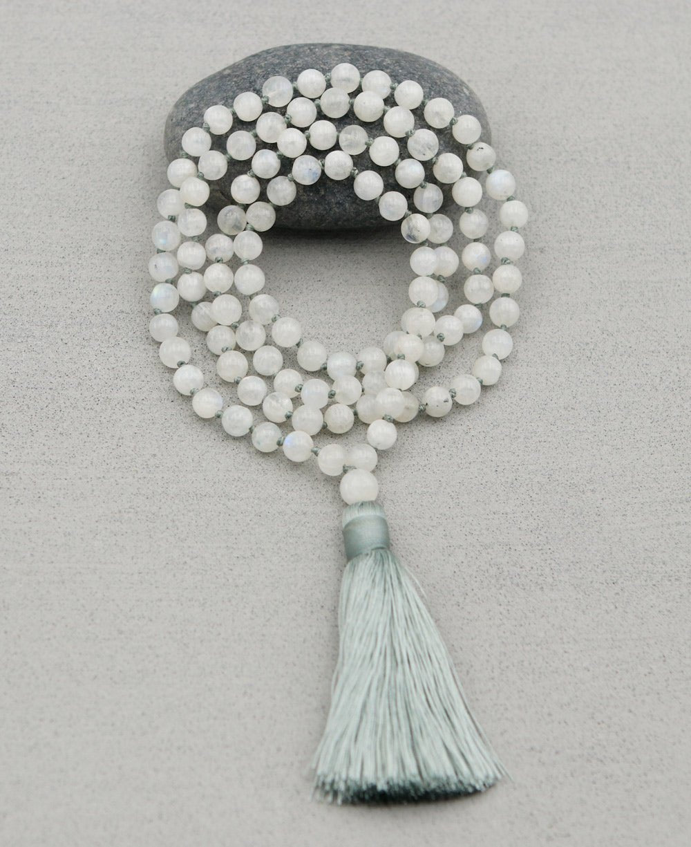 Calming Moonstone Mala With 108 Beads - Prayer Beads 6mm