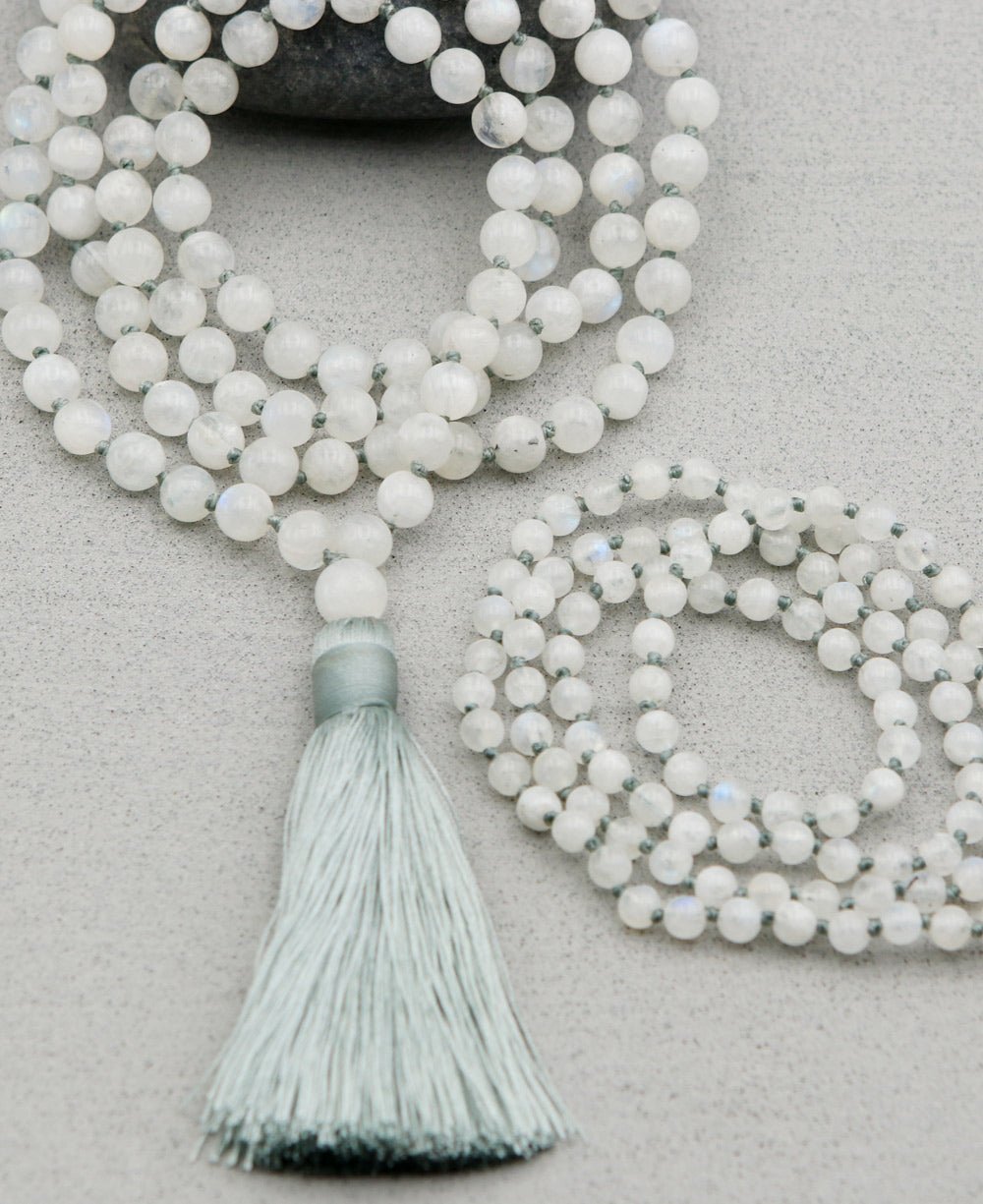 Calming Moonstone Mala With 108 Beads - Prayer Beads 6mm