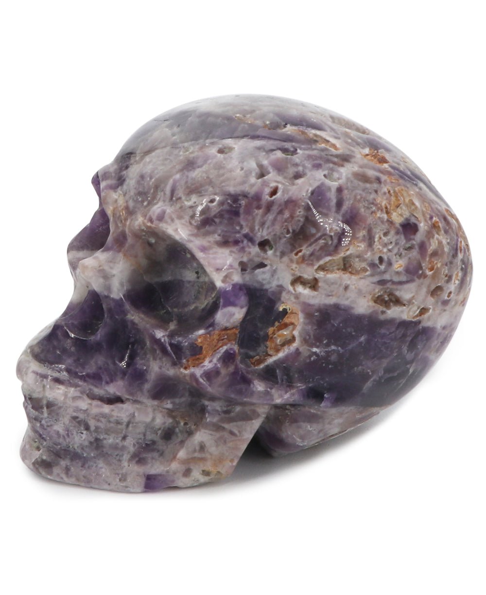 Carved Amethyst Gemstone Skull - Sculptures & Statues