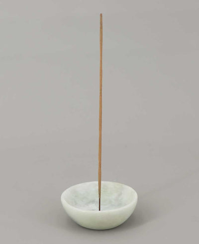Carved Jade Bowl Incense Holder - Incense Holders