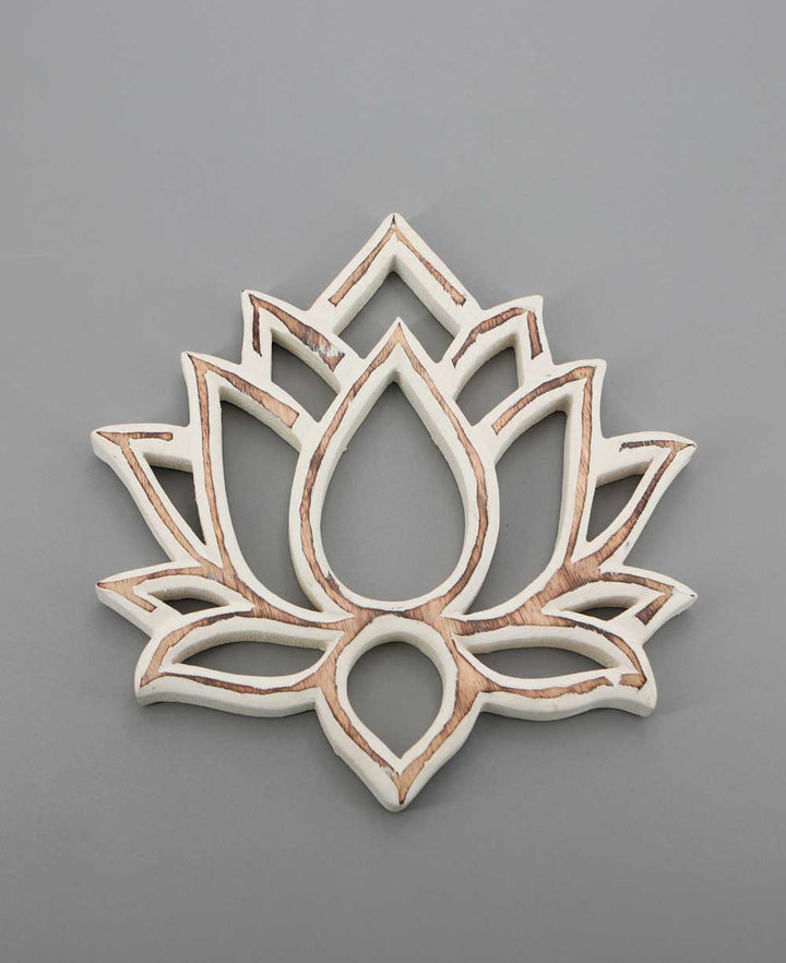 Carved Lotus Wood Trivet Or Wall Hanging, Fairtrade - Trivets