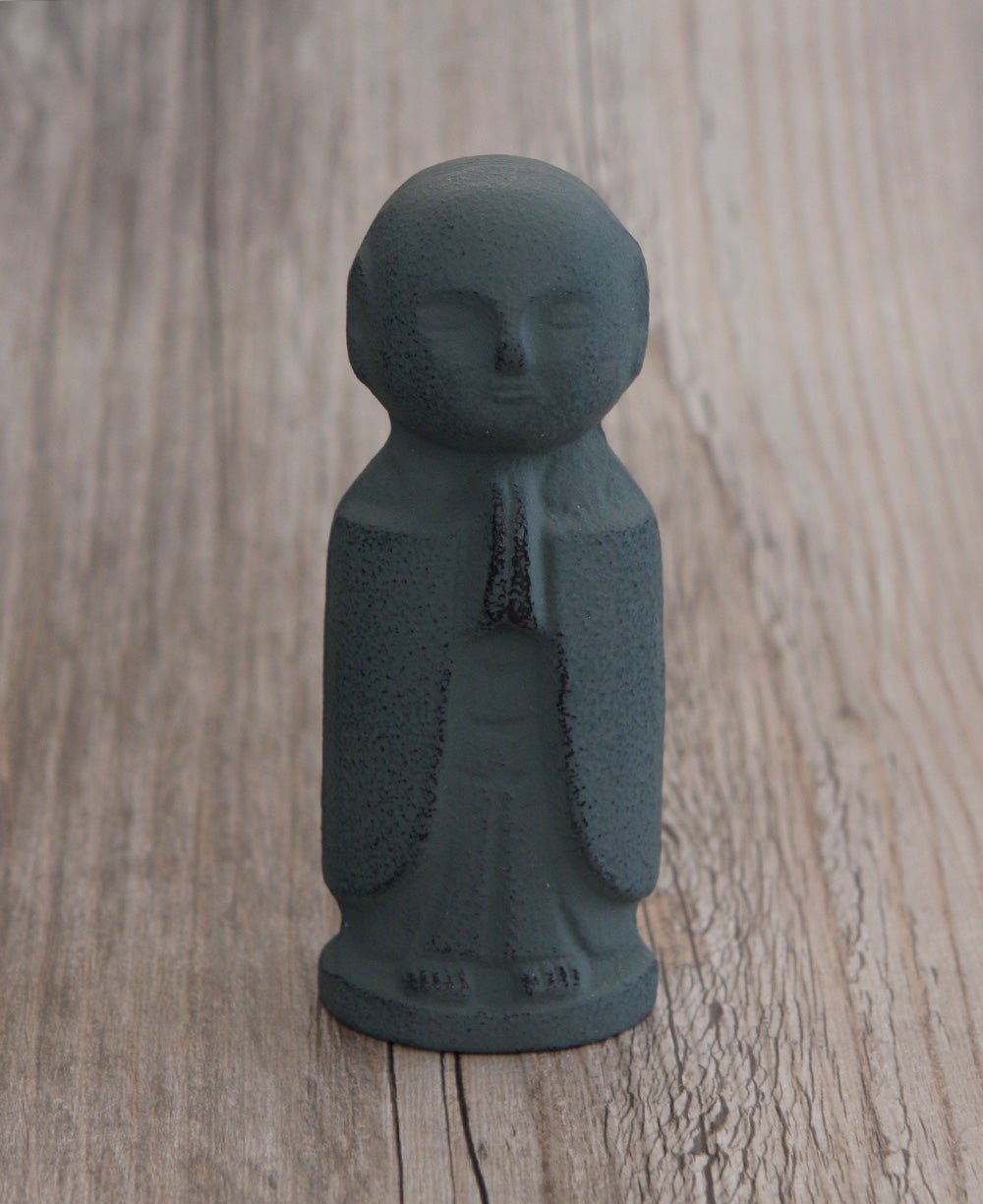 Cast Iron Praying Jizo Statue, Made in Japan -