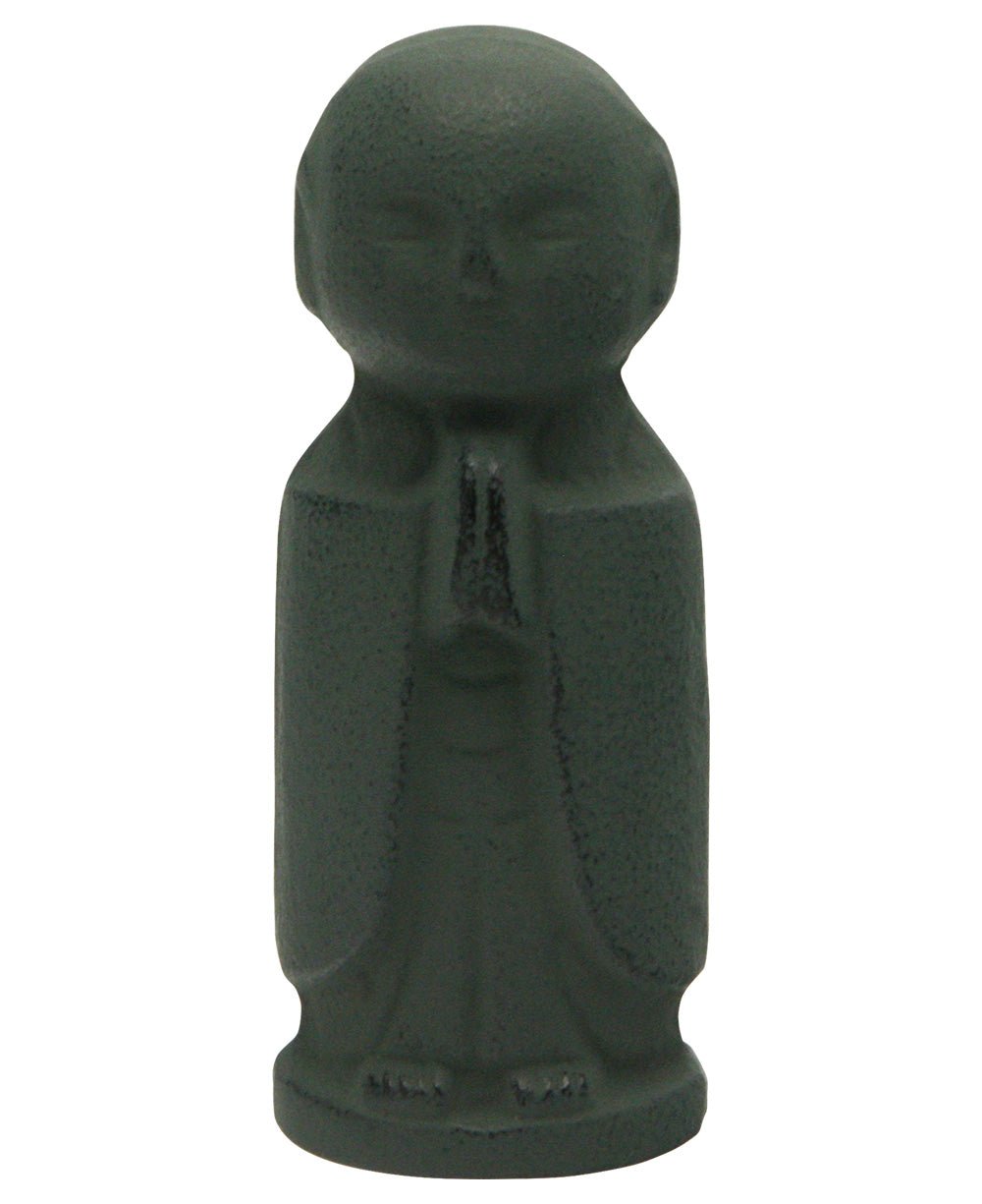 Cast Iron Praying Jizo Statue, Made in Japan -