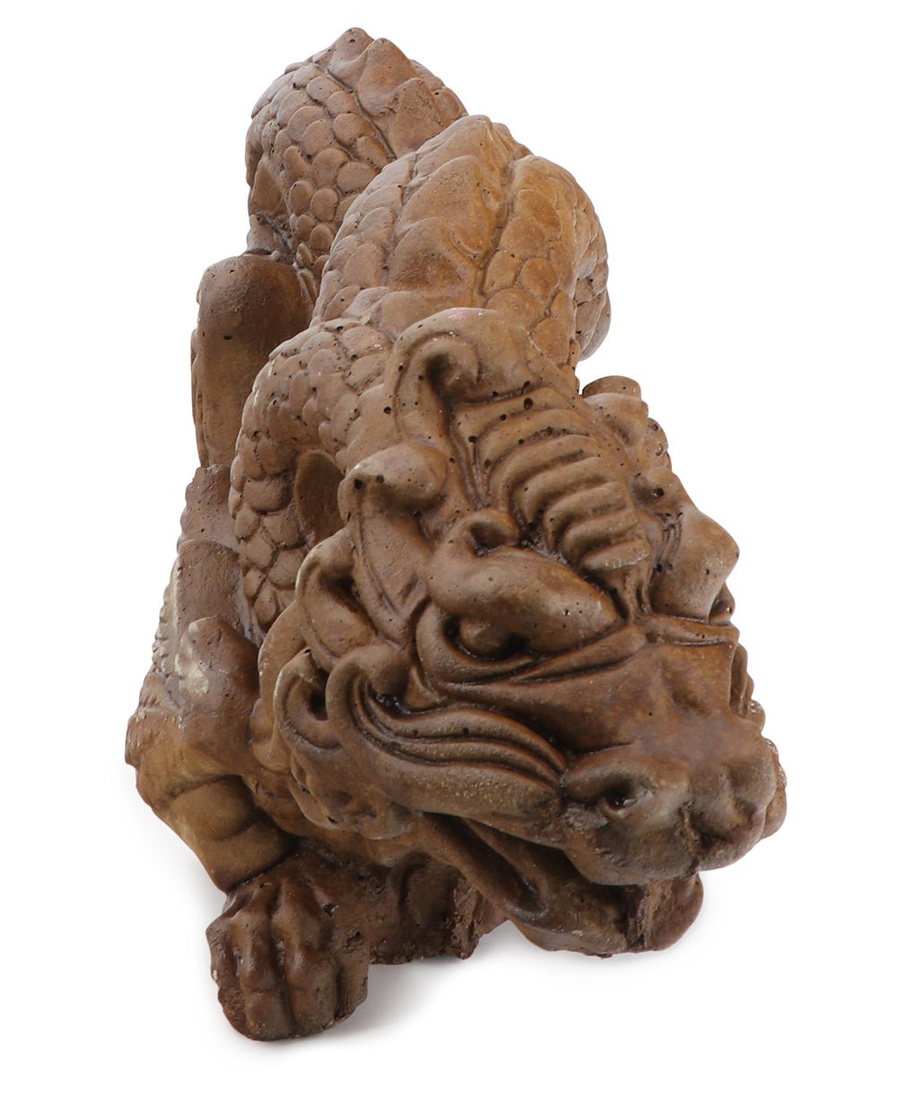 Cast Stone Auspicious Dragon Sculpture USA Made - Home